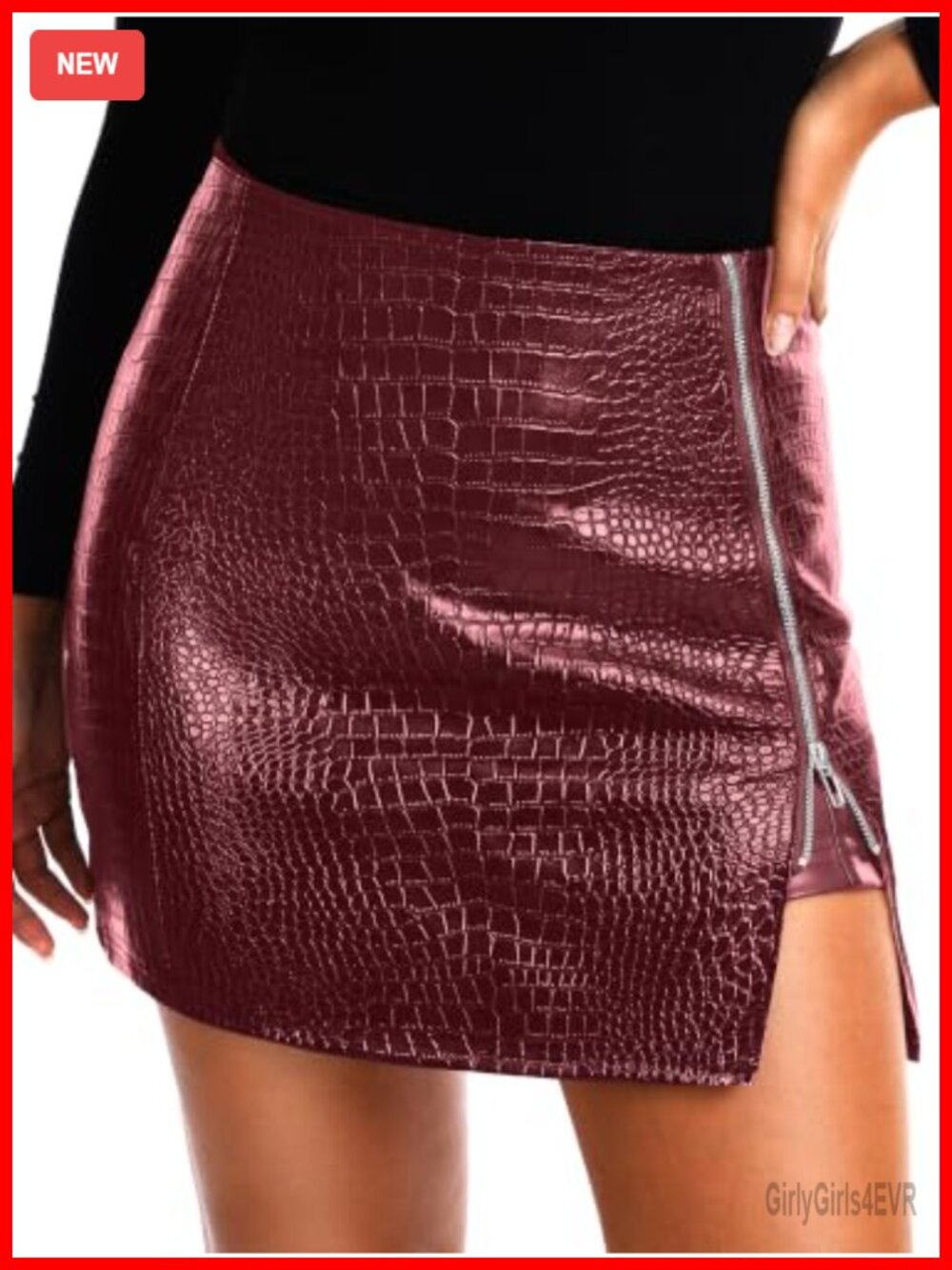 Faux Leather Skort High Waisted A-Line Mini Skirt Built-in Shorts